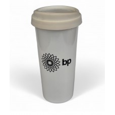 16 Oz. Ceramic Travel Mug with Rubber LId, 301782